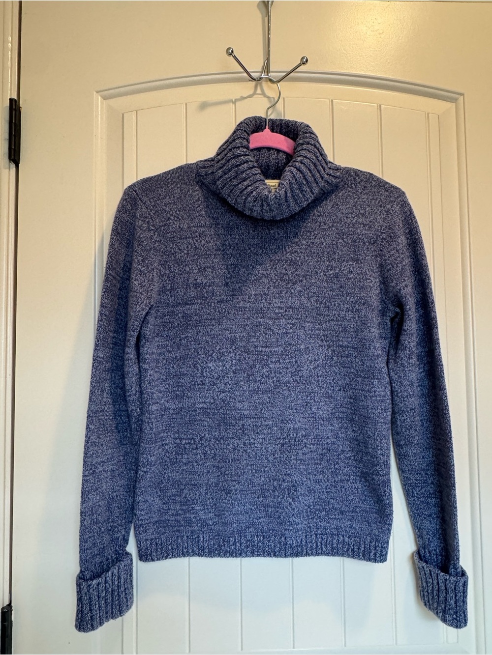 L.L. Bean Women's Heathered Navy Blue Turtleneck Sweater